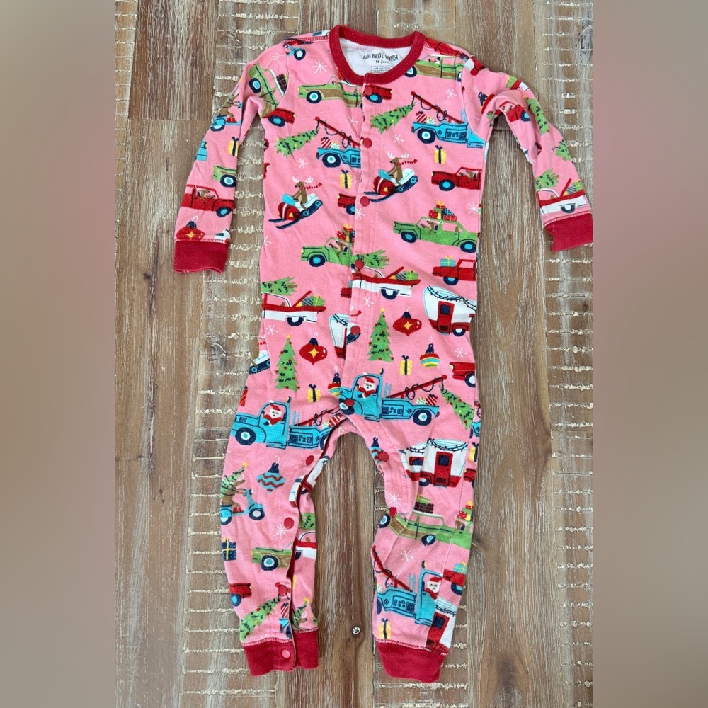 Little Blue House Onesie Christmas Holiday One piece Pajamas